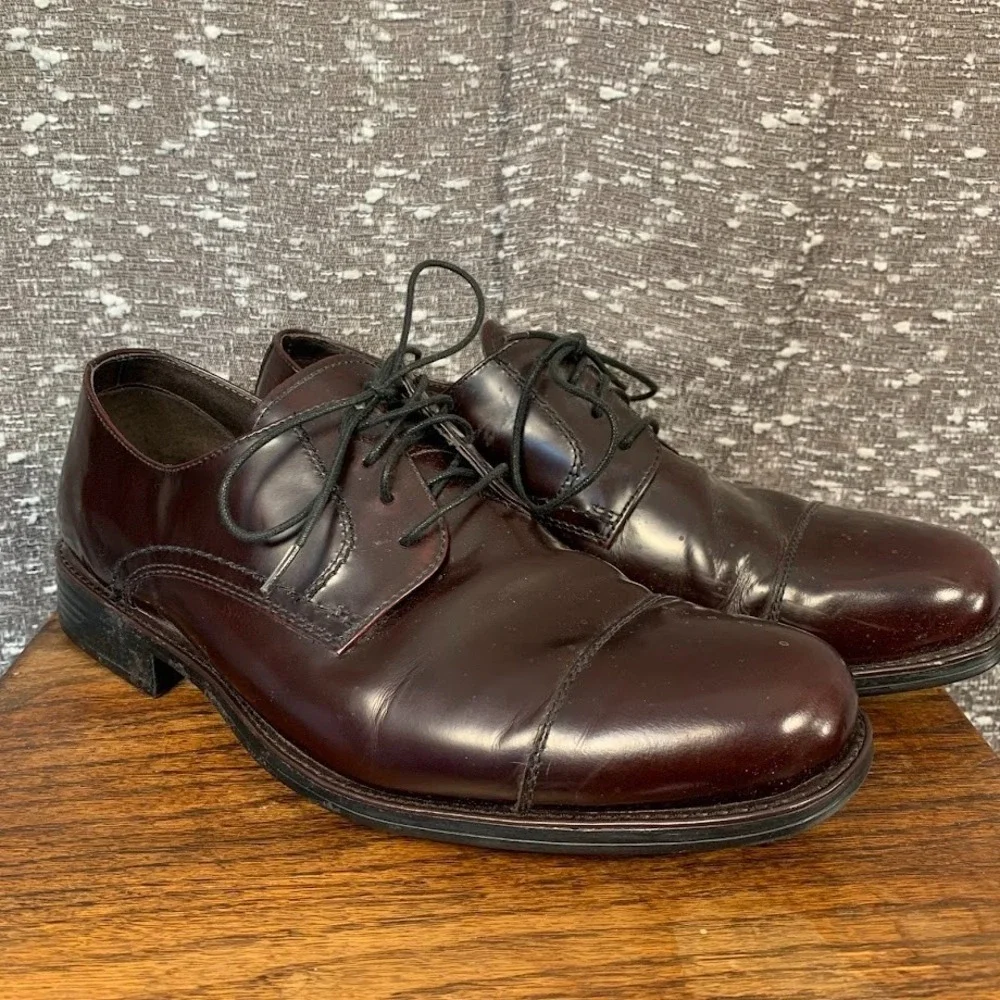 Johnston & Murphy Burgundy Atchison Cap Toe Oxford Dress Shoe Men's 9.5M